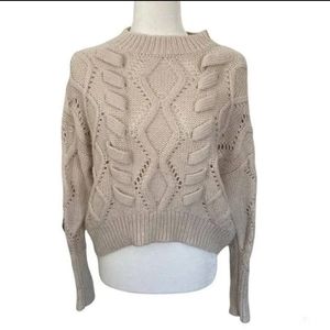 Silverflint Beige Chunky Knit Sweater Size Small